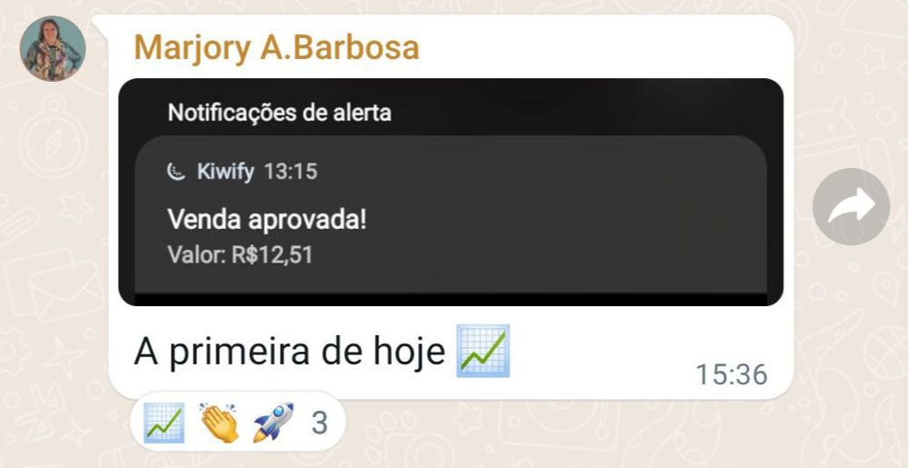 Resultado inicial de aluna
