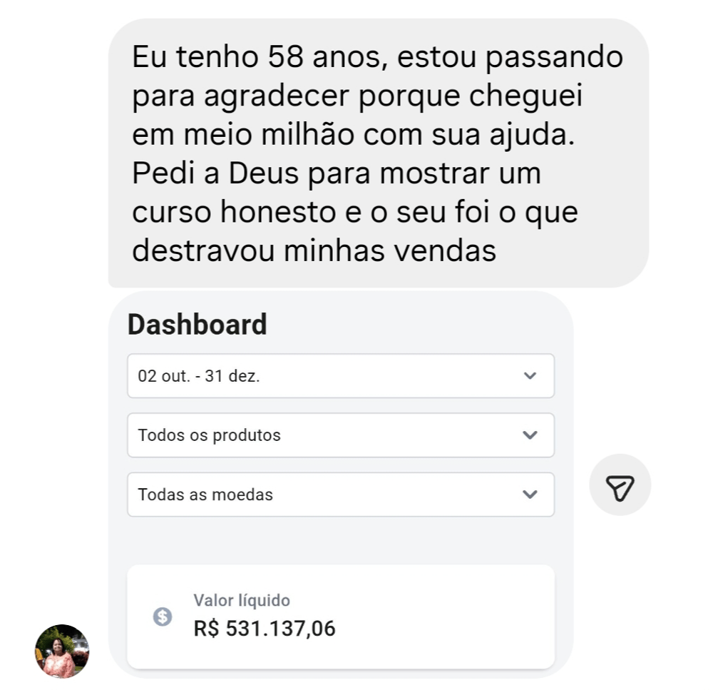 Depoimento de aluna de 58 anos