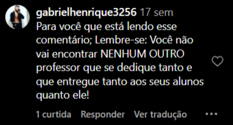 Depoimento de aluno