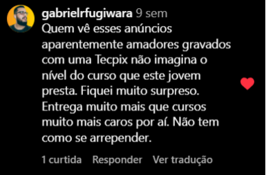 Depoimento de aluno